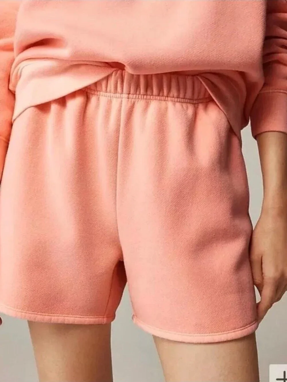 NWT J. Crew Heritage Fleece Salmon Pink Cotton Blend Lounge Sweat Shorts Size S